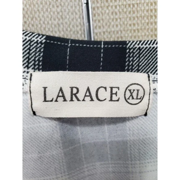 Larace Plaid Twist Front One Shoulder Tunic Size XL - Picture 4 of 6